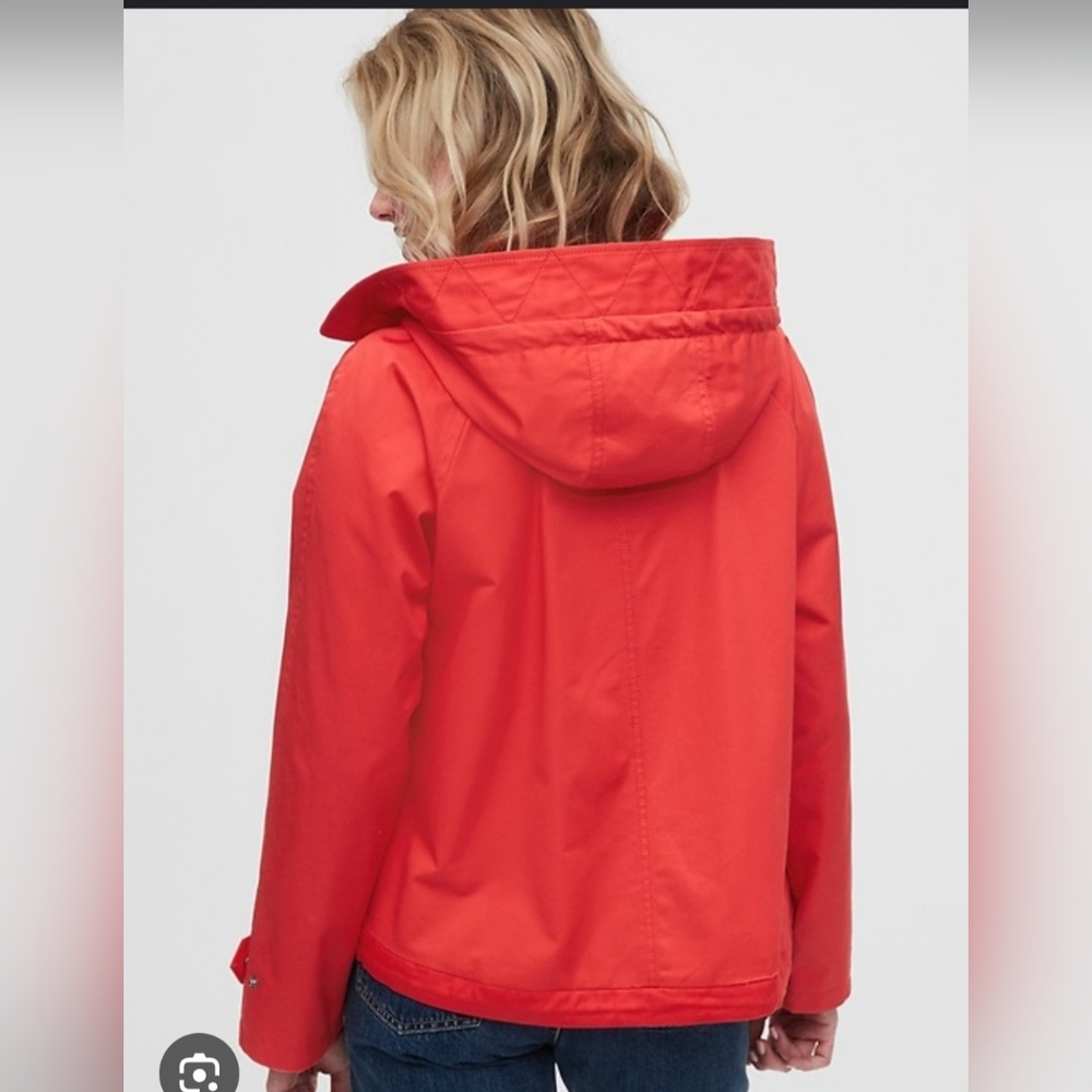 GAP Women's Bright Red Utility Jacket Sz  XL Cropped Anorak - Picture 2 of 15